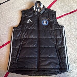 Adidas NYC FC puffer vest, black, size L